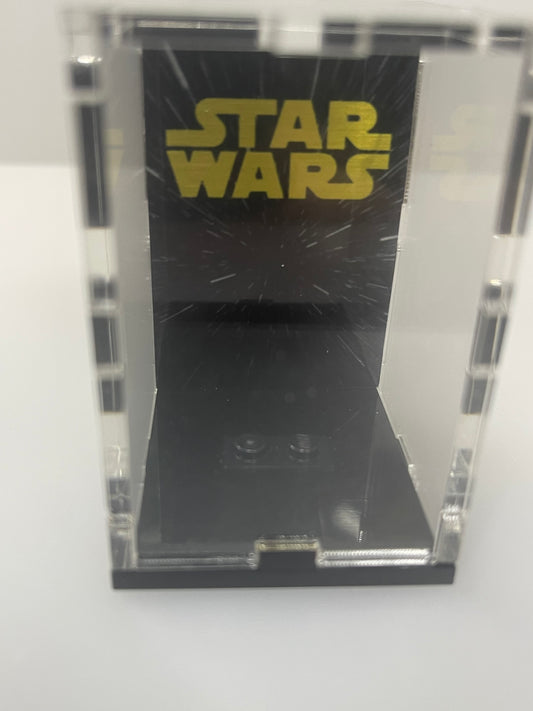 Minifigure Acrylic Display Case - With Backdrop Image